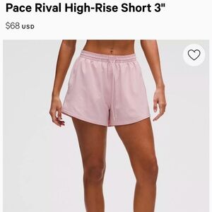 Lululemon Pace Rival High-Rise Short 3"